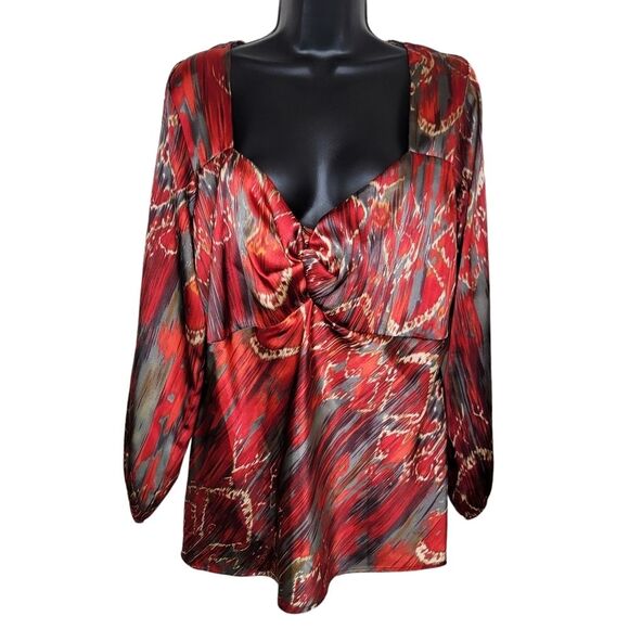 Lane Bryant Satin Twist Bust Blouse 14/16 - Picture 1 of 5